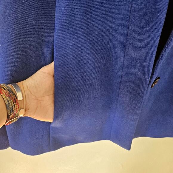 Lands' End Hidden Button Front Jacket Coat 15 Royal‎ Blue - Picture 5 of 8